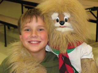 Buttons and a Cub Scout friend.