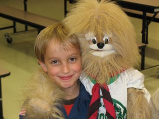 Buttons and a Cub Scout friend.