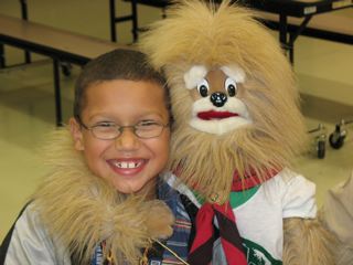 Buttons and a Cub Scout friend.