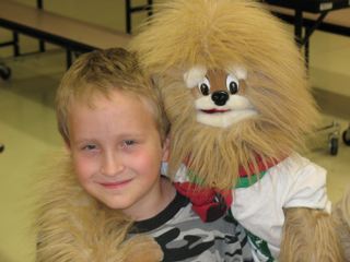 Buttons and a Cub Scout friend.