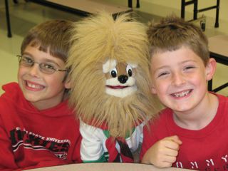 Buttons and a Cub Scout friend.