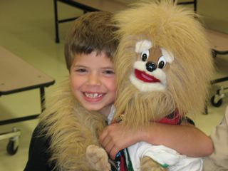 Buttons and a Cub Scout friend.