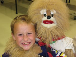 Buttons and a Cub Scout friend.