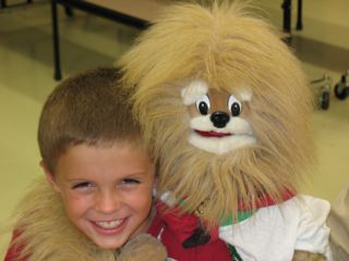 Buttons and a Cub Scout friend.