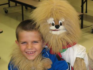 Buttons and a Cub Scout friend.