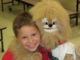 Buttons and a Cub Scout friend.