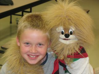 Buttons and a Cub Scout friend.