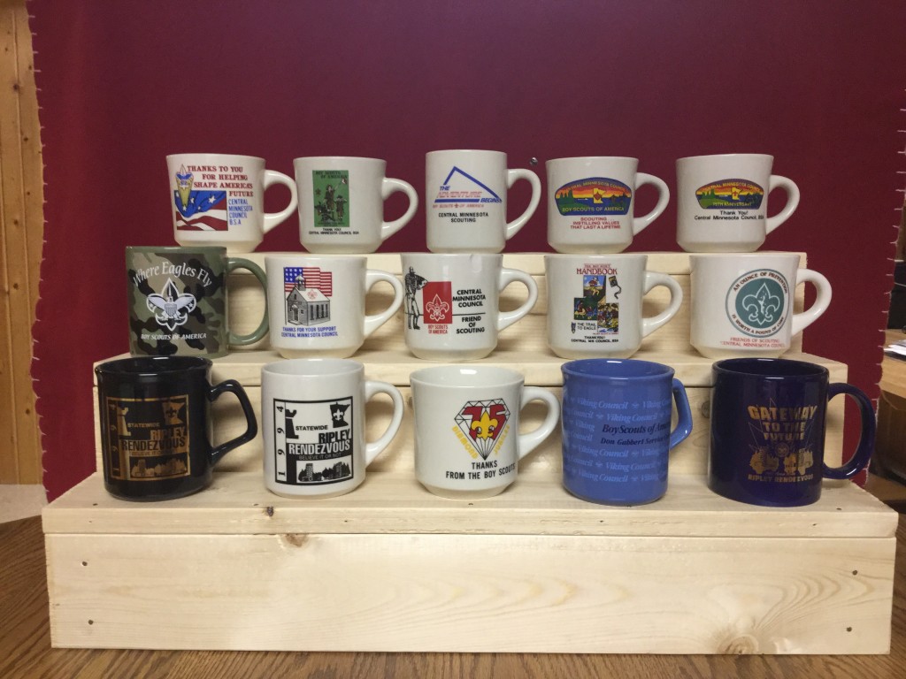 Scouting mugs display