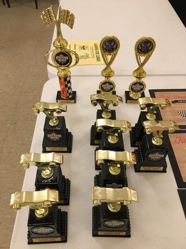 2019 Pinewood Derby Trophies