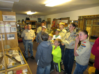Melrose Troop 68 Boy Scouts visit the Melrose Area History Museum.