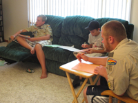 Boy Scouts of Troop 68 plan their program for 2012-2013.