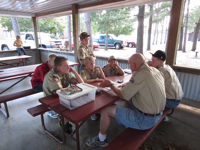 The Boy Scouts of Melrose Troop 68 learn about geocaching.