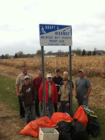 Boy Scout meetings and service projects.