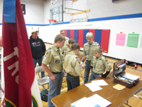 Boy Scout meetings and service projects.