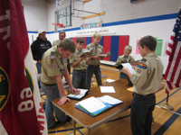 Boy Scout meetings and service projects.
