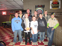 Boy Scout Troop 68 goes bowling.