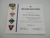 Scoutmaster Retirement Party 2012